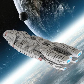Звездный крейсер Галактика - UCS Масштабная модель кирпичей космического корабля, Набор строительных блоков космического корабля для рождественского подарка, Коллекционный подарок
