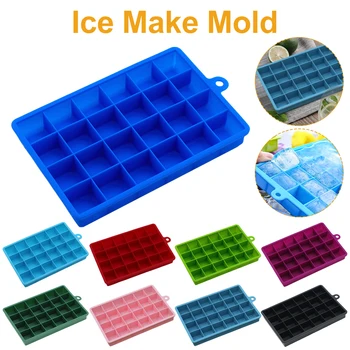 Форма для кубиков льда с 24 сетками, силиконовый лоток для кубиков льда, Квадратная форма для лотка для льда, легко выпускаемые силиконовые формы для кубиков льда, кухонные принадлежности для бара