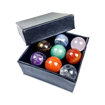 Подарочный набор из 8 хрустальных шаров-сфер для терапии балансировки чакр, Целебные камни, розовые кристаллы, шары-сферы диаметром 20 мм