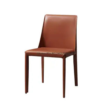 Обеденный стул современный минималистский дом скандинавский ресторан позолоченный стул со спинкой табурет повседневный креативный чистый красный ins light luxury