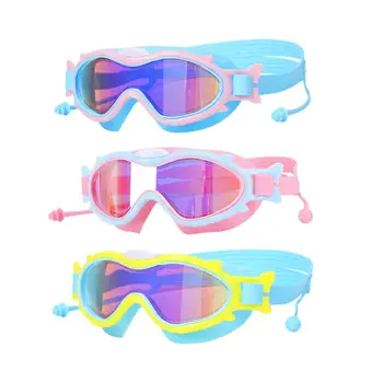 Детские очки для плавания с ушками, очки для плавания для детей 6-14 лет, мальчики и девочки, Голубые, розовые