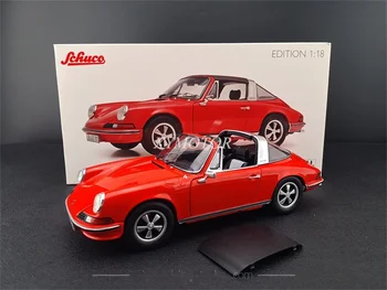 Schuco 1/18 для Porsche 911 S Targa 1973 года выпуска, отлитая под давлением модель автомобиля, красные Детские игрушки, подарки для хобби, украшения для показа красной коллекции