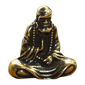 Ретро Латунная мини-статуэтка Будды, Статуэтки Мастера Бодхидхармы, украшения для стола, подарки ручной работы, Миниатюры