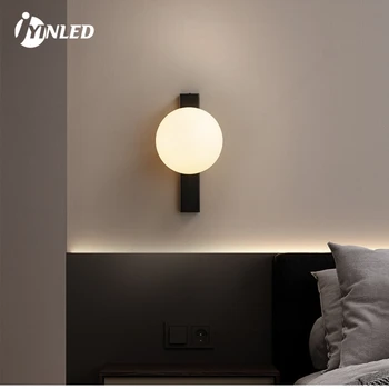 Декор настенного светильника Nordic Indoor Globe Led для гостиной, спальни со стеклянным шаром, светодиодные настенные светильники blaker для домашнего освещения