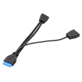 19-контактный USB-разъем USB3.0, разветвитель от 1 до 2, внутренний USB-концентратор для материнской платы компьютера, 200 мм, прямая поставка