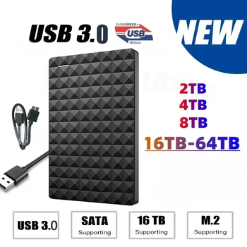 Расширение 64 ТБ SSD HDD 32 ТБ Жесткий Диск 500 ГБ 1 ТБ 2 ТБ 4 ТБ USB3.0 Внешняя Емкость SDD Внешний Жесткий Диск для компьютера Портативный