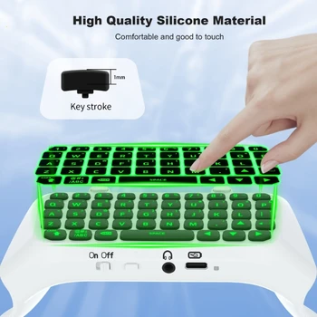 Клавиатура с зеленой подсветкой для контроллера ps5 Беспроводная мини-клавиатура для контроллера ps5 Обмен сообщениями Игра Чат Прямая поставка