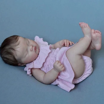 NPK 48 СМ Алиша Новорожденный Ребенок Спящая Кукла Реалистичная 3D Раскрашенная Кожа с Видимыми Венами Многослойная Коллекционная Художественная Кукла