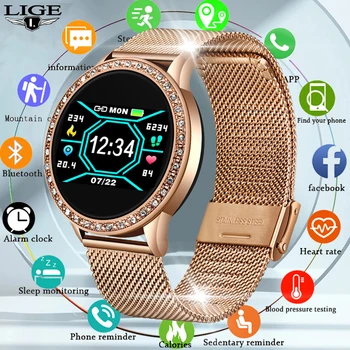 Новые женские смарт-часы LIGE 2021, спортивные фитнес-часы с полным сенсорным экраном, водонепроницаемые IP67, Bluetooth Для Android IOS, умные часы для мужчин