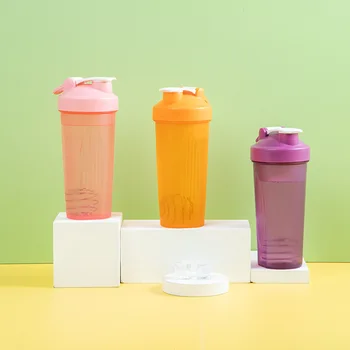 Чашка для встряхивания Спорт Фитнес Пластиковый Стаканчик Молочный Протеиновый порошок Чашка для перемешивания Подарочная Чашка для воды с регулируемой шкалой