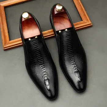 Новые мужские неформальные вечерние туфли sapato de couro masculino marrom luxo zapatos para hombres de vestir