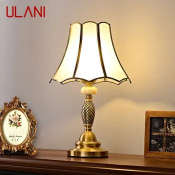 ULANI Современная латунная настольная лампа LED Европейская Простая роскошь Креативные Настольные лампы из медного стекла для дома Гостиной спальни