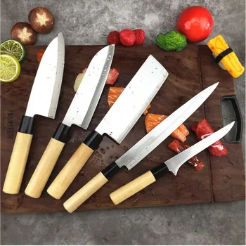 Японский Нож для сашими, Нож для филе рыбы, Ножи для нарезки лосося, Ножи для нарезки рыбы из нержавеющей стали, Деревянная ручка, Кухонный нож для нарезки рыбы