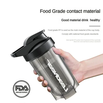 0,5-литровые пищевые Термостойкие спортивные шейкеры Портативная чашка для взбивания протеинового порошка Бутылка для фитнес-упражнений
