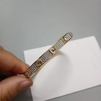Новый браслет с квадратным бриллиантом Swan 2023, золотые элегантные женские украшения класса люкс