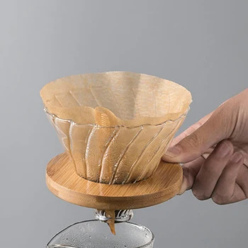 Подставка для чашки с фильтром для кофе, Деревянный конический держатель для чашки с фильтром, подставка для капельниц для кофе, подставка для фильтра для воды Оригами, Кухонный инструмент