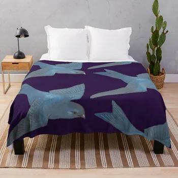Фиолетовое одеяло Martin bird, пушистые мягкие одеяла, пушистое одеяло
