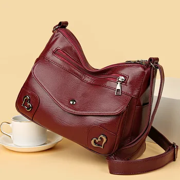 Женская сумка 2023, Осенняя новая модная Мягкая кожаная сумка через плечо, Трендовая Маленькая квадратная сумка через плечо, Bolsa Feminina