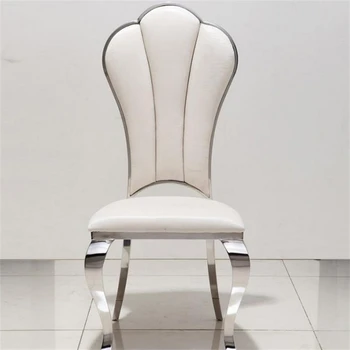 Обеденный стул Nordic из нержавеющей стали, американские легкие обеденные стулья класса люкс, стул для переговоров с изготовленной на заказ спинкой, мебель для столовой