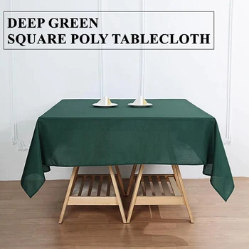 Темно-зеленая квадратная Поли-скатерть для украшения банкета, свадьбы, вечеринки