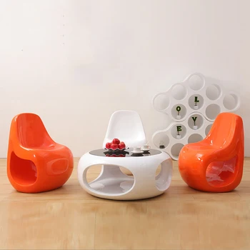 Новый обеденный стул для отдыха из стекловолокна, ложка, B-образный стул для одного человека, современное минималистичное творчество