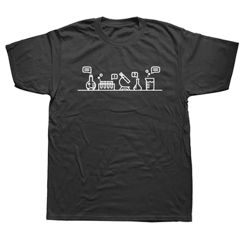 Забавные футболки с химическим сердцебиением, футболка с изображением ученого-химика, физика, уличная одежда из хлопка с коротким рукавом