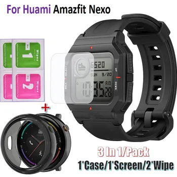 Для Huami Amazfit Nexo Case Защитный чехол Прозрачный браслет Ремешок для часов Рамка безель для Amazfit Nexo Защитная пленка для экрана