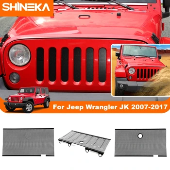 Защитная сетка для защиты передней решетки автомобиля SHINEKA, декоративная крышка с отверстиями, аксессуары для Jeep Wrangler JK 2007-2017