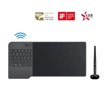 Планшет для рисования KD200 Inspiroy Keydial, беспроводные графические планшеты Bluetooth, 23 нажатия клавиш, стандартная клавиатура, 8192 уровня.