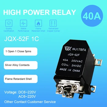 Jqx - 52f 1z Высокомощное реле электрического тока 40a 24v 12v 220 V