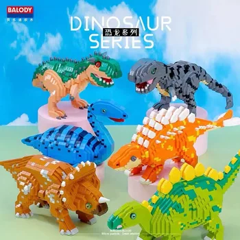 Строительные блоки динозавра, Тираннозавр, Трицератопс, Кирпичи, Строительная игрушка для детей, мини-алмазные блоки, Рождественские подарки для мальчиков на День рождения.
