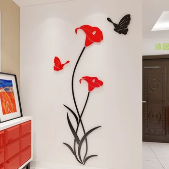 3D трехмерные акриловые наклейки на стену гостиная спальня фоновая стена кафе-бар декоративные наклейки на стену