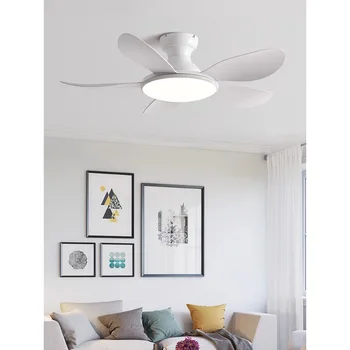 Потолочный вентилятор в гостиной, новая лампа для ресторана 2023 года выпуска со встроенным вентилятором, атмосферный потолочный вентилятор, люстра для спальни