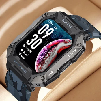 Умные часы для мужчин с полным сенсорным экраном Bluetooth 5ATM, водонепроницаемые часы, спортивные, фитнес-умные часы, мужские Relogio Masculino