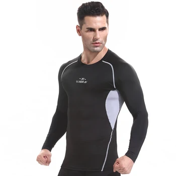 W4426 - Мужская футболка для занятий фитнесом с коротким рукавом, мужская одежда для бодибилдинга с термической обработкой мышц, компрессионная эластичная облегающая одежда для упражнений