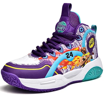 Брендовая детская баскетбольная обувь для мальчиков, нескользящие детские кроссовки, детская спортивная обувь с высоким берцем для девочек, обувь для мальчиков и девочек
