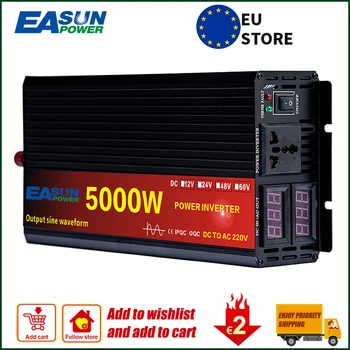 EASUN POWER Солнечный инвертор 2000 Вт 3000 Вт 4000 Вт 5000 Вт чистый синусоидальный преобразователь напряжения переменного тока от 12 В до 220 В Автомобильный микроинвертор