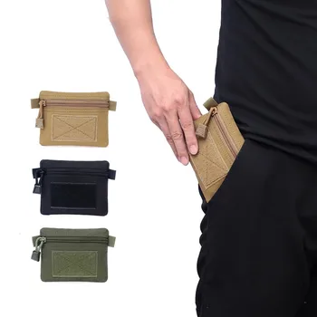 Мини-тактический кошелек EDC, поясная подвесная сумка, кошелек для монет, держатель для карт для мужчин и женщин, сумка для хранения ключей, простой маленький мешочек на молнии