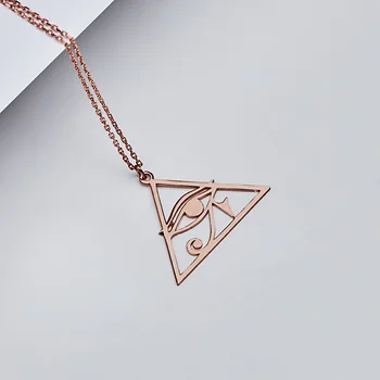 Женское ожерелье с треугольными металлическими подвесками от сглаза, модные ювелирные изделия из нержавеющей стали, подарки для друзей, бесплатная доставка