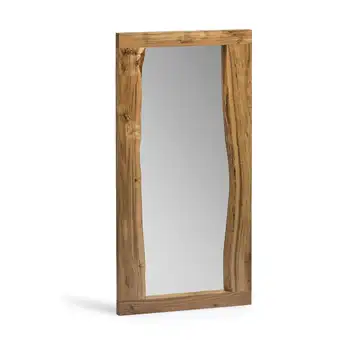Прямоугольное деревянное зеркало 48 дюймов с натуральным острым краем