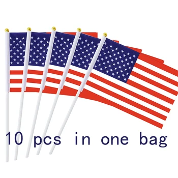 Прямая поставка 100% полиэстер, Америка, ручные флаги США