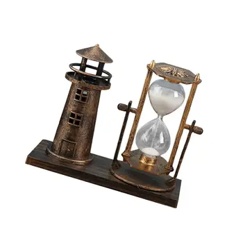 Песочные часы с маяком в европейском ретро-стиле, песочный таймер для стола, новогодний подарок