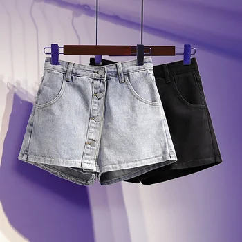 M-5XL Винтажные повседневные Элегантные Модные Сексуальные Широкие брюки с высокой талией, Летние женские джинсовые шорты, женская одежда, короткие брюки