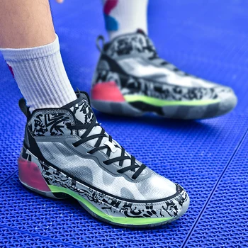 Супер крутая мужская баскетбольная тренировочная обувь, спортивная обувь Big Boy, нескользящие баскетбольные ботинки, дизайнерские уличные кроссовки унисекс