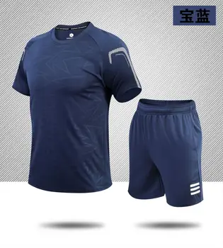 Ropa Deportiva de verano para hombre, traje de Fitness de marca, Conjunto de camiseta informal y pantalones cortos, chándal tran