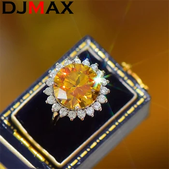 2023 новый DJMAX 1/2CT желтый Moissante кольца с бриллиантами для женщин оригинальные стерлингового серебра 925 пробы подсолнечника Женские кольца с бриллиантами
