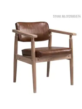 Специальное предложение По доставке, стул с потертой спинкой из массива дерева, подлокотник в европейском стиле, обеденный стул для кафе и ресторана, кабинет