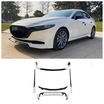 Для Mazda 3 Axela 2020 2021 2022 2023+ Высококачественная Краска ABS Бампер Передняя Губа Задний Диффузор Спойлер Боковая юбка Обвес Выхлопной системы