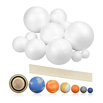 Набор для проекта Солнечной системы, Planetmodel Crafts 14 шариков из полистирола разного размера для школьных научных проектов