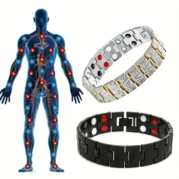 Двухрядные Магнитные браслеты для похудения Для точечного массажа, снятия боли при артрите, Здоровые Браслеты для мужчин, женщин, подарок для семьи